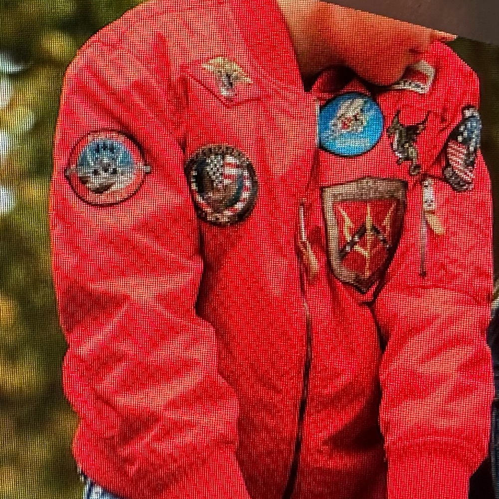 Amazing red bomber jacket